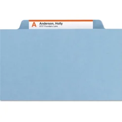 Online 1 in. Expansion Assorted 1/3-Cut Tabs Letter Size Expanding Recycled Heavy Pressboard Folders - Blue (25/Box) Filing & Folders