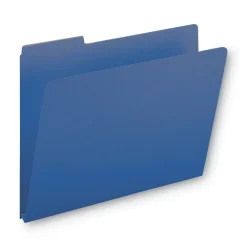 Outlet 1 in. Expansion Assorted 1/3-Cut Tabs Letter Size Expanding Recycled Heavy Pressboard Folders - Dark Blue (25/Box) Filing & Folders