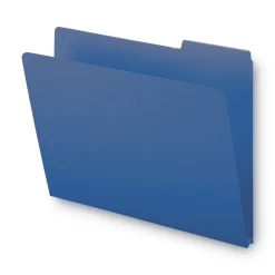 Outlet 1 in. Expansion Assorted 1/3-Cut Tabs Letter Size Expanding Recycled Heavy Pressboard Folders - Dark Blue (25/Box) Filing & Folders