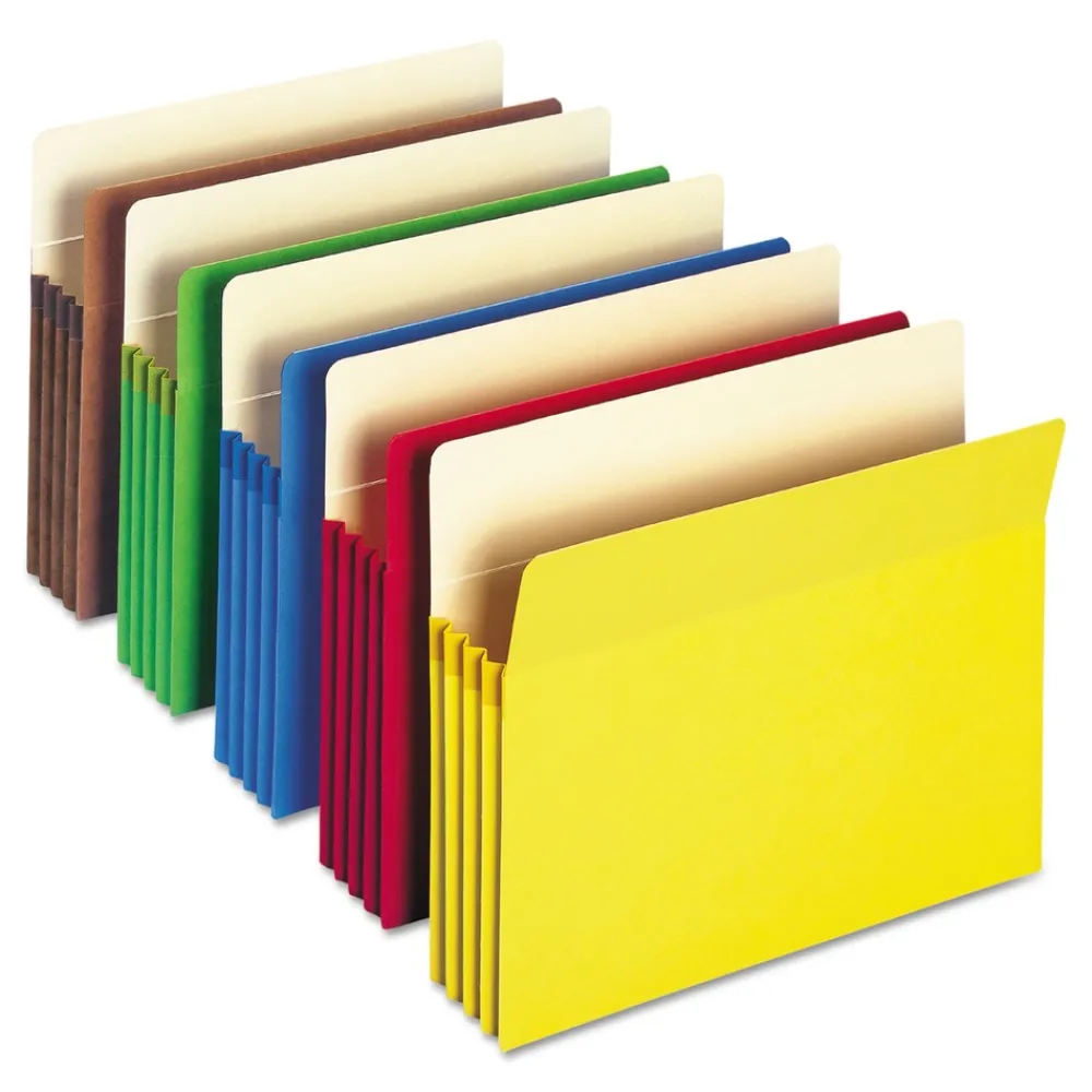 Outlet 3.5 in. Expansion Colored File Pockets - Letter, Assorted (25/Box) Filing & Folders