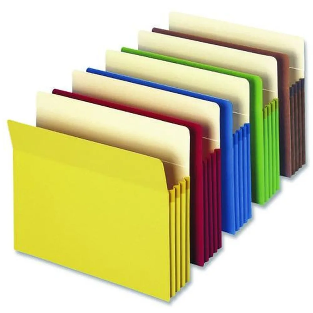 Outlet 3.5 in. Expansion Colored File Pockets - Letter, Assorted (25/Box) Filing & Folders