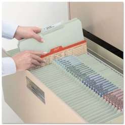 New 2 in. Expansion 2/5-Cut Two SafeSHIELD Coated Fasteners Letter Size Recycled Pressboard Folders - Gray-Green (25/Box) Filing & Folders