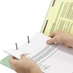 Sale 1 in. Expansion End Tab Pressboard Classification Folders with 2 SafeSHIELD Coated Fasteners - Letter Size/Gray-Green (25/Box) Filing & Folders