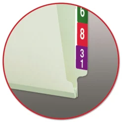 Sale 1 in. Expansion End Tab Pressboard Classification Folders with 2 SafeSHIELD Coated Fasteners - Letter Size/Gray-Green (25/Box) Filing & Folders