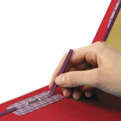 2 in. Expansion End Tab Pressboard Classification Folders - Bright Red/Legal Size (10/Box) Filing & Folders