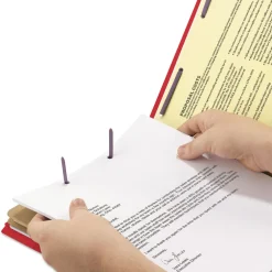 2 in. Expansion End Tab Pressboard Classification Folders - Bright Red/Legal Size (10/Box) Filing & Folders