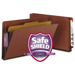 Clearance 2 in. Expansion End Tab Pressboard Classification Folders - Red/Legal Size (10/Box) Filing & Folders