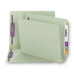 Discount 3 in. Expansion End Tab Pressboard Classification Folders with 2 SafeSHIELD Coated Fasteners - Letter Size/Gray-Green (25/Box) Filing & Folders