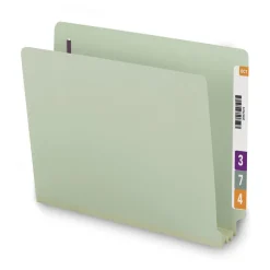 Discount 3 in. Expansion End Tab Pressboard Classification Folders with 2 SafeSHIELD Coated Fasteners - Letter Size/Gray-Green (25/Box) Filing & Folders