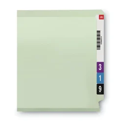 Discount 3 in. Expansion End Tab Pressboard Classification Folders with 2 SafeSHIELD Coated Fasteners - Letter Size/Gray-Green (25/Box) Filing & Folders