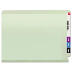 Discount 3 in. Expansion End Tab Pressboard Classification Folders with 2 SafeSHIELD Coated Fasteners - Letter Size/Gray-Green (25/Box) Filing & Folders