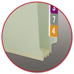 Discount 3 in. Expansion End Tab Pressboard Classification Folders with 2 SafeSHIELD Coated Fasteners - Legal Size/Gray-Green (25/Box) Filing & Folders