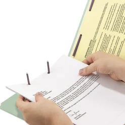 Discount 3 in. Expansion End Tab Pressboard Classification Folders with 2 SafeSHIELD Coated Fasteners - Legal Size/Gray-Green (25/Box) Filing & Folders