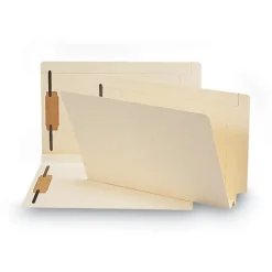 Clearance 1.5 in. Expansion End Tab W-Fold 2-Fastener Folders with Reinforced Tabs - Legal Size/Manila (50/Box) Filing & Folders