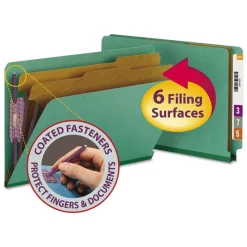 Discount 2 in. Expansion End Tab Pressboard Classification Folders - Green/Legal Size (10/Box) Filing & Folders