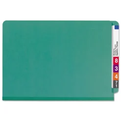 Discount 2 in. Expansion End Tab Pressboard Classification Folders - Green/Legal Size (10/Box) Filing & Folders