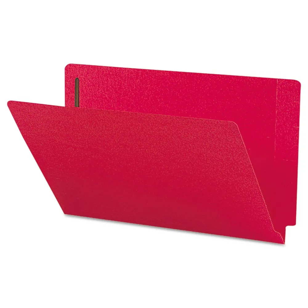 Online 0.75 in. Expansion Heavyweight Colored End Tab Fastener Folders - Red Exterior/Legal Size (50/Box) Filing & Folders