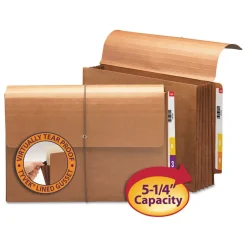 Online 5.25 in. Expansion Legal Size Straight Tabs 1 Section Elastic Cord Closure Redrope End Tab Wallets - Redrope (10/Box) Filing & Folders