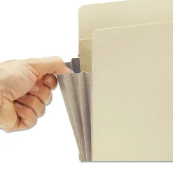 Best 5.25 in. Expansion Legal Size End Tab File Pockets with Tear Resistant Gussets - Manila (10/Box) Filing & Folders