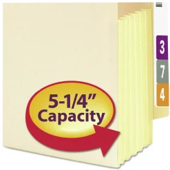 Best 5.25 in. Expansion Legal Size End Tab File Pockets with Tear Resistant Gussets - Manila (10/Box) Filing & Folders