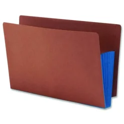 New 5.25 in. Expansion Legal Size Fully Lined 6.5 in. High Gussets Drop-Front End Tab File Pockets - Redrope/Blue (10/Box) Filing & Folders