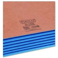 New 5.25 in. Expansion Legal Size Fully Lined 6.5 in. High Gussets Drop-Front End Tab File Pockets - Redrope/Blue (10/Box) Filing & Folders