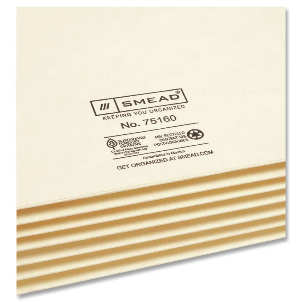 Online 5.25 in. Expansion Letter Size End Tab TUFF Pockets - Manila (10/Box) Filing & Folders