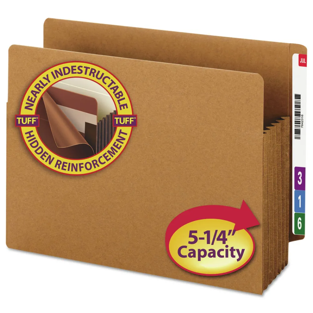 New 5.25 in. Expansion Letter Size Heavy-Duty Redrope End Tab TUFF Pockets (10/Box) Filing & Folders