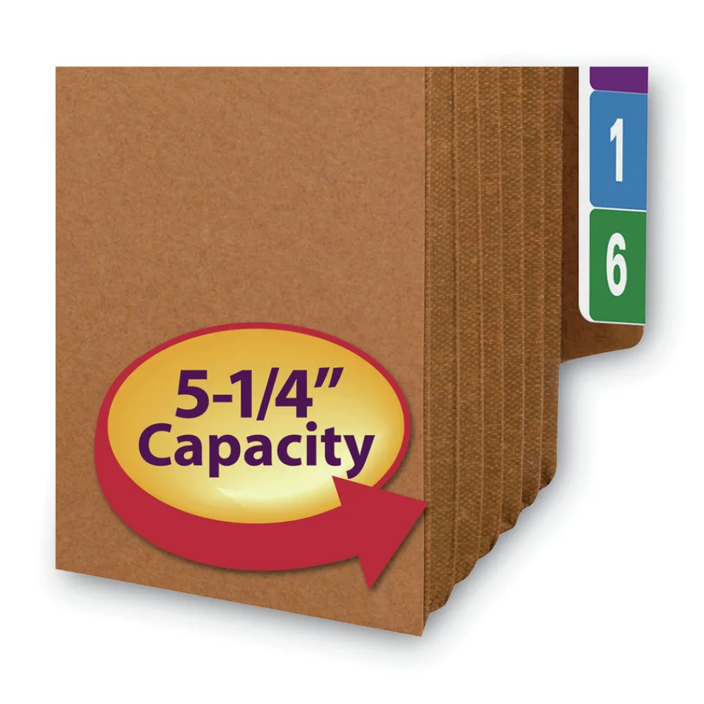 New 5.25 in. Expansion Letter Size Heavy-Duty Redrope End Tab TUFF Pockets (10/Box) Filing & Folders