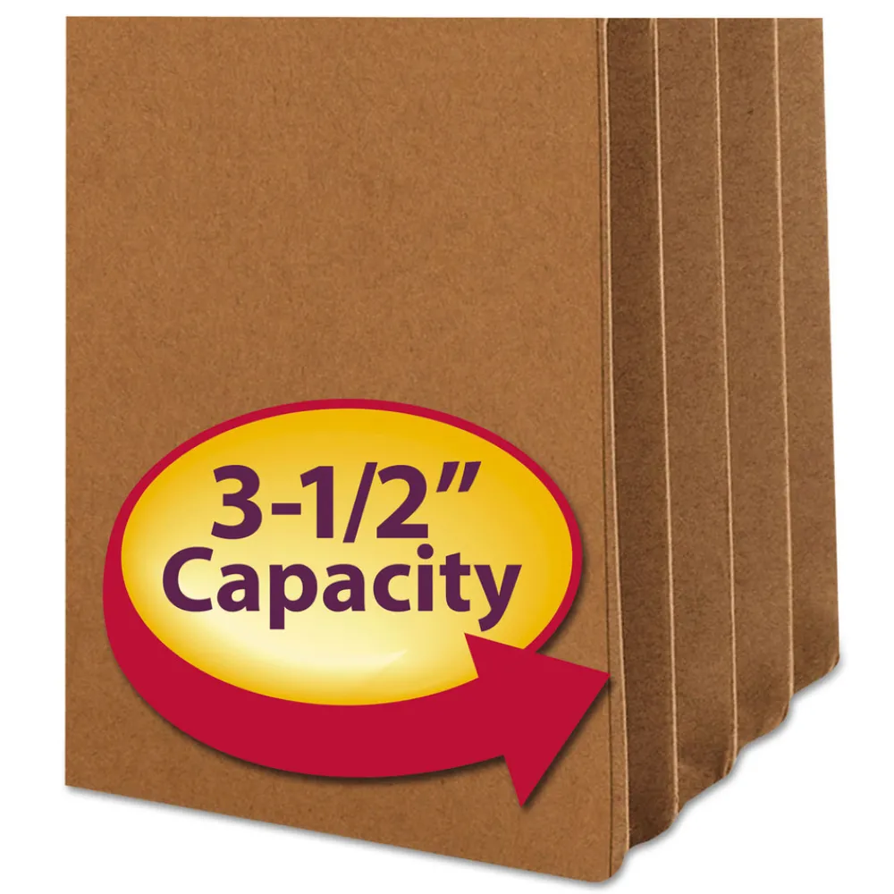 New 3.5 in. Expansion Letter Size Redrope Drop Front File Pockets with 2/5-Cut Guide Height Tabs (25/Box) Filing & Folders
