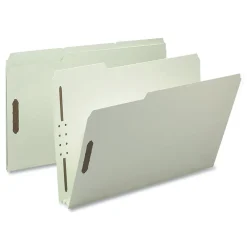 Online 2 in. Expansion Recycled Pressboard Fastener Folders - Gray-Green Exterior/Legal Size (25/Box) Filing & Folders