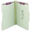 Online 1 in. Expansion Recycled Pressboard 1/3-Cut Tab Fastener Folders with Two SafeSHIELD Fasteners - Legal Size/Gray-Green (25/Box) Filing & Folders