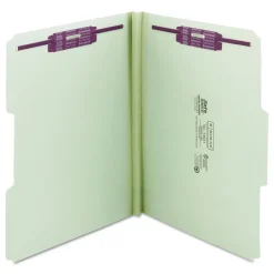 New 1 in. Expansion Recycled Pressboard Folders with 2 SafeSHIELD Fasteners - Letter Size/Gray-Green (25/Box) Filing & Folders