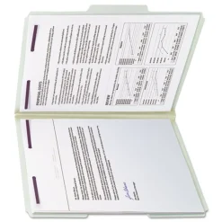 New 1 in. Expansion Recycled Pressboard Folders with 2 SafeSHIELD Fasteners - Letter Size/Gray-Green (25/Box) Filing & Folders