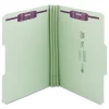 Clearance 3 in. Expansion Recycled Pressboard 1/3-Cut Tab Fastener Folders with Two SafeSHIELD Fasteners - Legal Size/Gray-Green (25/Box) Filing & Folders