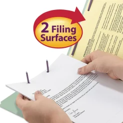 Clearance 3 in. Expansion Recycled Pressboard 1/3-Cut Tab Fastener Folders with Two SafeSHIELD Fasteners - Legal Size/Gray-Green (25/Box) Filing & Folders