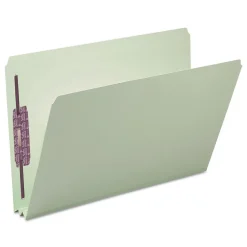 Best 2 in. Expansion Recycled Pressboard Fastener Folders with Two SafeSHIELD Fasteners - Legal Size/Gray-Green (25/Box) Filing & Folders
