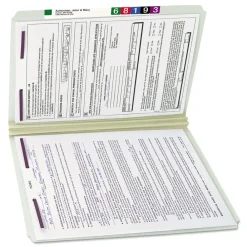 Best 2 in. Expansion Recycled Pressboard Fastener Folders with Two SafeSHIELD Fasteners - Legal Size/Gray-Green (25/Box) Filing & Folders