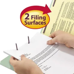 Best 2 in. Expansion Recycled Pressboard Fastener Folders with Two SafeSHIELD Fasteners - Legal Size/Gray-Green (25/Box) Filing & Folders