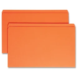 0.75 in. Expansion Straight Tabs Legal Size Reinforced Top Tab Colored File Folders - Orange (100/Box) Filing & Folders
