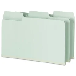 Best 2 in. Expansion SuperTab Pressboard Fastener Folders with Two SafeSHIELD Fasteners - Legal Size/Gray-Green (25/Box) Filing & Folders