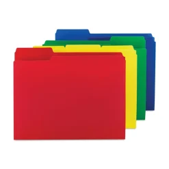 0.75 in. Expansion Top Tab Letter Size Poly Colored File Folders - Assorted Colors (12/Pack) Paper & Printables