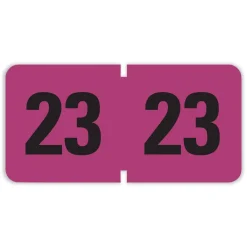 Online 0.75 in. x 1.5 in. 23 Yearly End Tab File Folder Labels - Purple (1-Roll) Labels & Label Makers