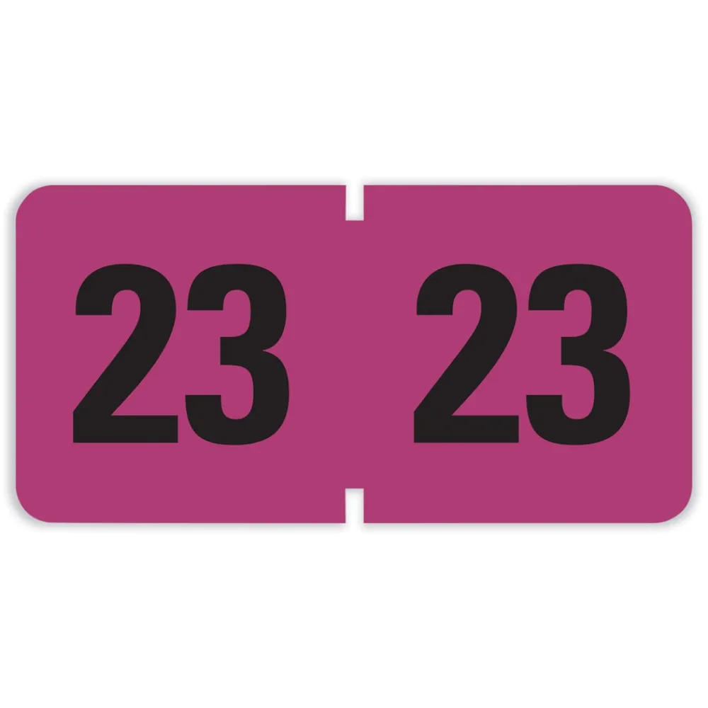 Online 0.75 in. x 1.5 in. 23 Yearly End Tab File Folder Labels - Purple (1-Roll) Labels & Label Makers
