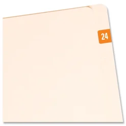 Online 0.5 in. x 1 in. 24 Yearly End Tab File Folder Labels - Orange (250/Pack) Labels & Label Makers
