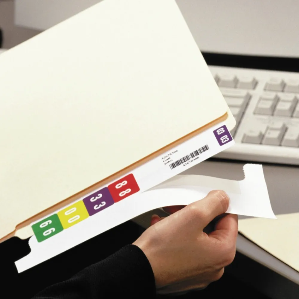 Online 1.5 in. x 7.5 in. Color-Coded Smartstrip Inkjet Refill Label Forms - Assorted, White (250/Pack) Labels & Label Makers