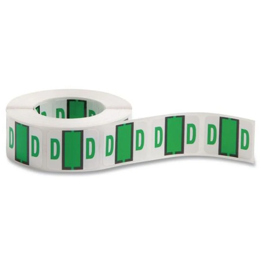Best 1 in. x 1.25 in. D Color-Coded End Tab Filing Labels - White (1-Roll) Labels & Label Makers
