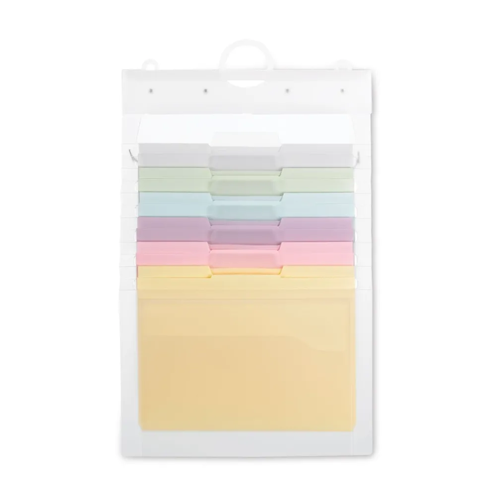 New 14.25 in. x 24.25 in. Letter Size Cascading Wall Organizer - Blue/Clear/Gray/Green/Orange/Pink/Purple Office Furniture & Lighting