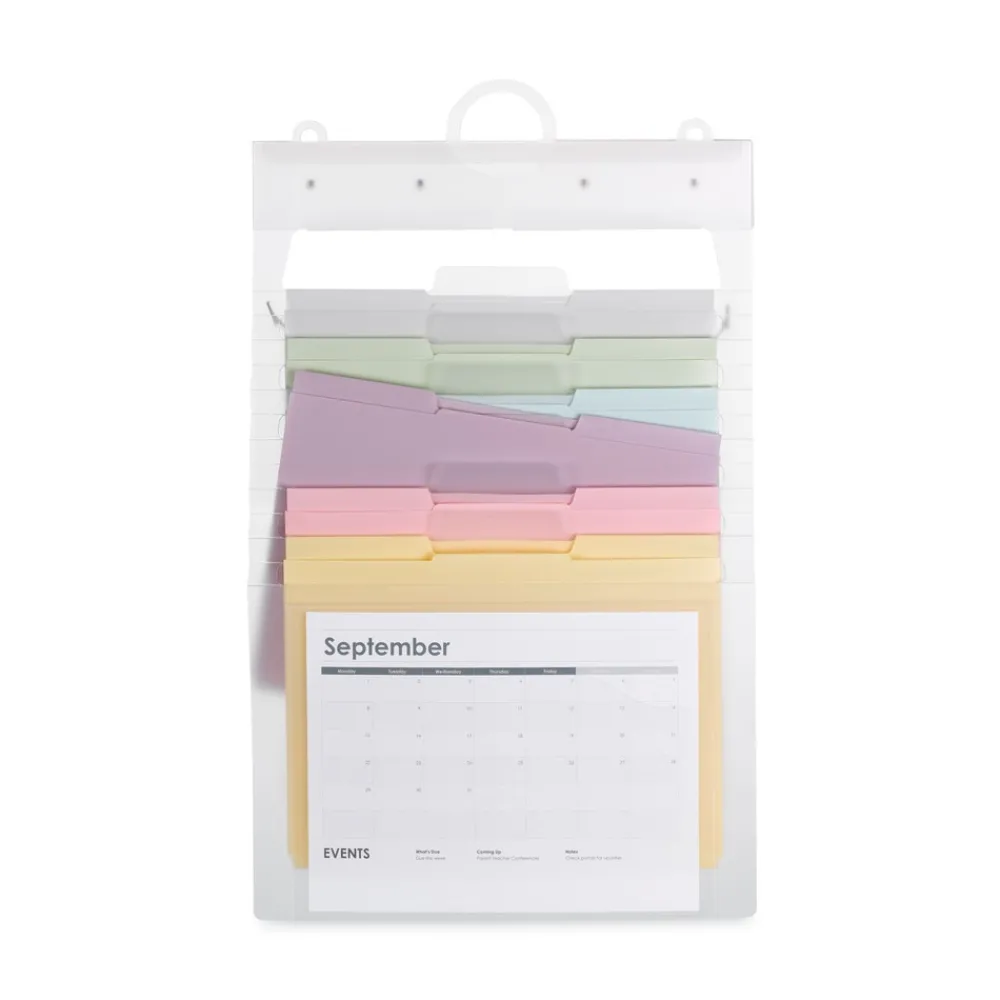 New 14.25 in. x 24.25 in. Letter Size Cascading Wall Organizer - Blue/Clear/Gray/Green/Orange/Pink/Purple Office Furniture & Lighting