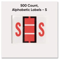 1 in. x 1.25 in. S Color-Coded End Tab Filing Labels - White (1-Roll) Labels & Label Makers
